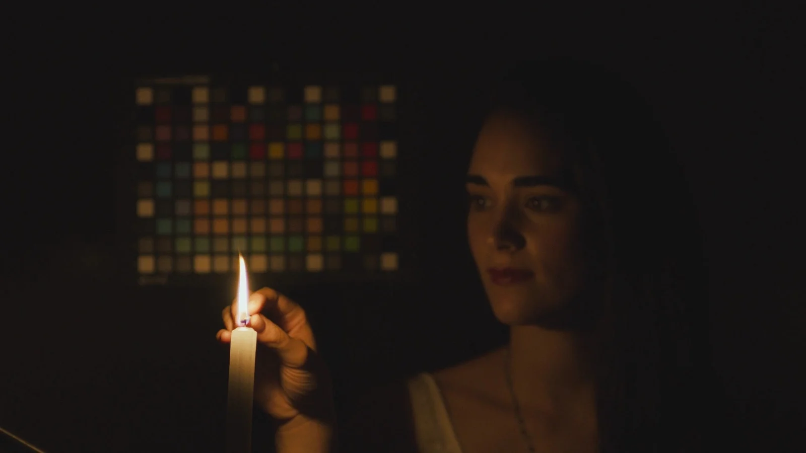 Film/Emulsion™ — Kodak Vision3 500T emulation on a candlelit test scene