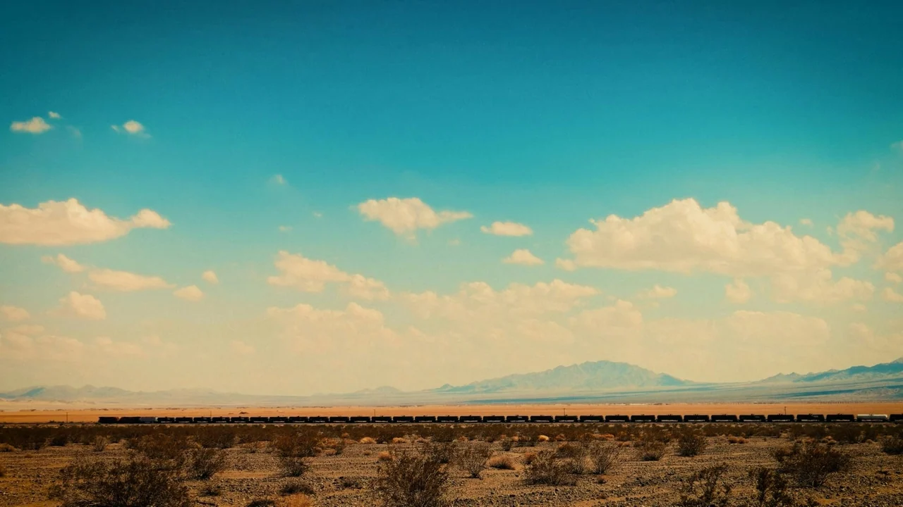 Graded frame — desert landscape under a cinematic teal sky